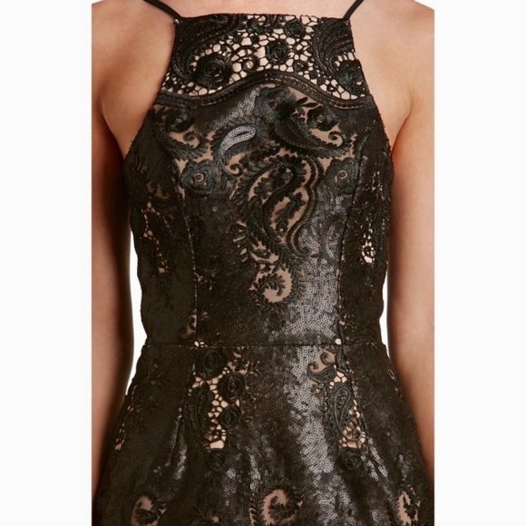 Dress The Population Black Julie Suquin Lace Mini Dress Size Large - Picture 4 of 7